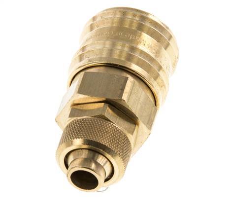 Brass DN 7.2 (Euro) Air Coupling Socket 9x12 mm Union Nut Double Shut-Off