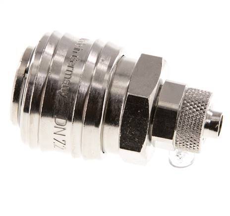 Nickel-plated Brass DN 7.2 (Euro) Air Coupling Socket 6x8 mm Union Nut