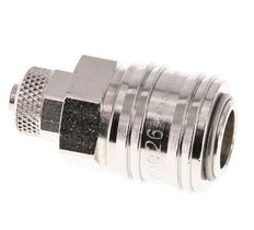 Nickel-plated Brass DN 7.2 (Euro) Air Coupling Socket 6x8 mm Union Nut Double Shut-Off