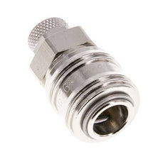 Nickel-plated Brass DN 7.2 (Euro) Air Coupling Socket 6x8 mm Union Nut Double Shut-Off