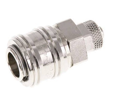 Nickel-plated Brass DN 7.2 (Euro) Air Coupling Socket 6x8 mm Union Nut Double Shut-Off