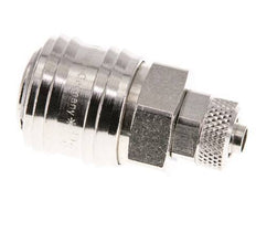 Nickel-plated Brass DN 7.2 (Euro) Air Coupling Socket 6x8 mm Union Nut Double Shut-Off