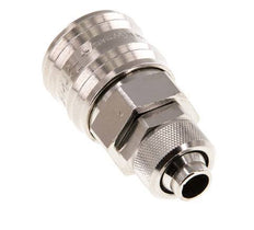 Nickel-plated Brass DN 7.2 (Euro) Air Coupling Socket 9x12 mm Union Nut Double Shut-Off