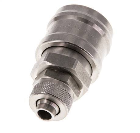 Stainless steel DN 7.2 (Euro) Air Coupling Socket 8x10 mm Union Nut