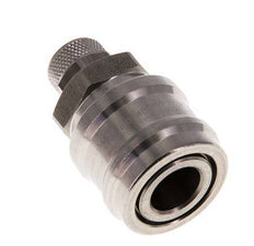 Stainless steel DN 7.2 (Euro) Air Coupling Socket 6x8 mm Union Nut Double Shut-Off