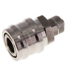 Stainless steel DN 7.2 (Euro) Air Coupling Socket 6x8 mm Union Nut Double Shut-Off