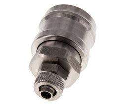 Stainless steel DN 7.2 (Euro) Air Coupling Socket 6x8 mm Union Nut Double Shut-Off