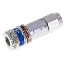 Steel/brass DN 7.6 (7.2 Euro) Safety Air Coupling Socket 8x12 mm (streamline) Union Nut