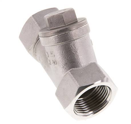 G1'' Stainless Steel 316 Y Check Valve PTFE 0.4/0.8-40bar - CLYS