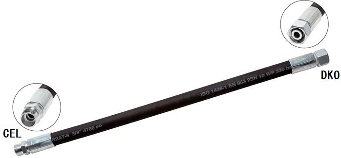2SN Hydraulic Hose With M18x1.5 DKO/CEL Fitting 315 bar (OP) 0.6 m