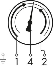 Contact Pressure Gauge 1NC/2NO -1..5bar (-15..73psi) Stainless Steel/Brass 160mm Class 1 Below Connection