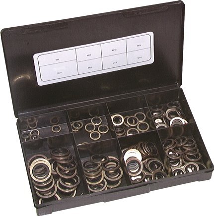 Hydraulic Bonded Seal Kit For M8 to M22 Threads 145 Pieces
