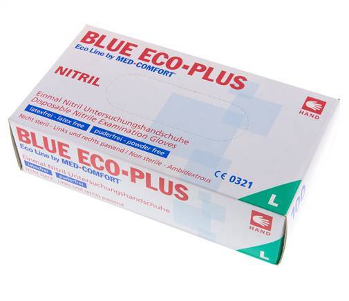 Disposable Gloves Powder-Free Nitrile Size L (100 Pieces) Covid