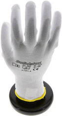Protective Gloves Fine Knit PU Coating White Size 8 [10 Pieces]