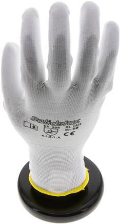Protective Gloves Fine Knit PU Coating White Size 9 [10 Pieces]