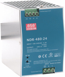 Mean Well NDR Universal Power Supply 24V 20A | NDR-480-24