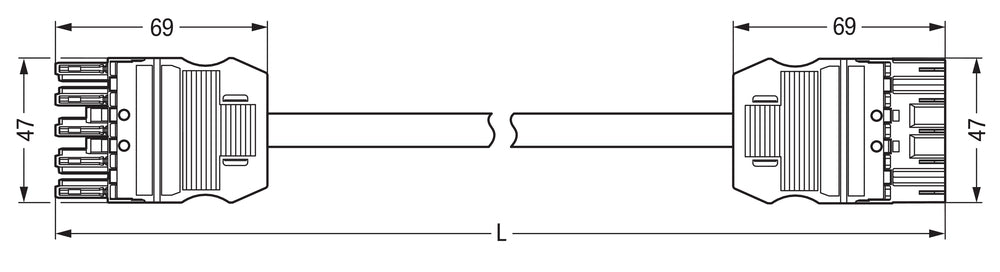 Pre-Assembled 5-Pole CCA Cable With Male Female Connectors - 771-9385/066-201