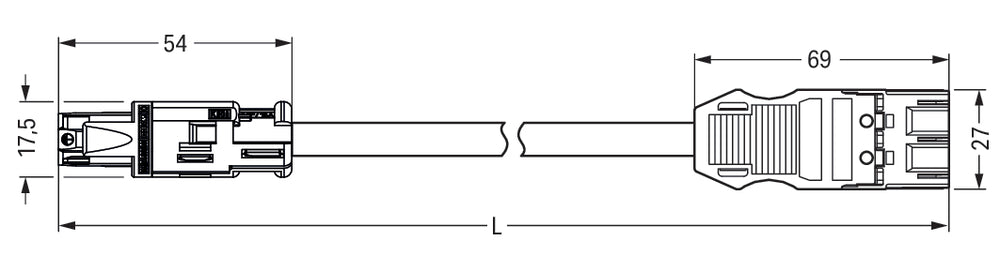 Pre-Assembled MIDI Adapter Cable 3-Pole 2.5mm² Black - 774-9393/1567-201