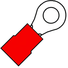 Insulated Ring Terminal M4 Nylon 0.5-1.5mm2 - 156410 [100 Pieces]