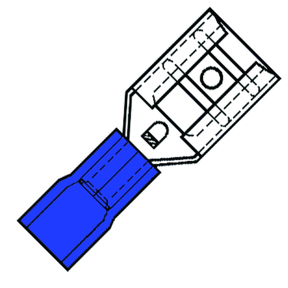 Insulated Female Spade Terminal 4.8x0.8mm Blue Nylon - 152030 [100 Pieces]