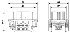 Phoenix Contact HC Contact Block For rectangular Connector - 1648128