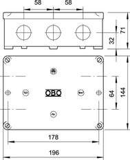 OBO B Surface mounted Wall/Ceiling Box - 2002523