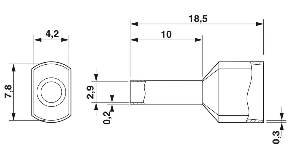 Phoenix Contact AI-TWIN Wire End Sleeve - 3200836 [100 Pieces]