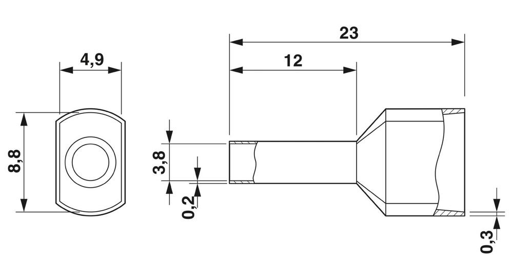 Phoenix Contact AI-TWIN Wire End Sleeve - 3201000 [100 Pieces]
