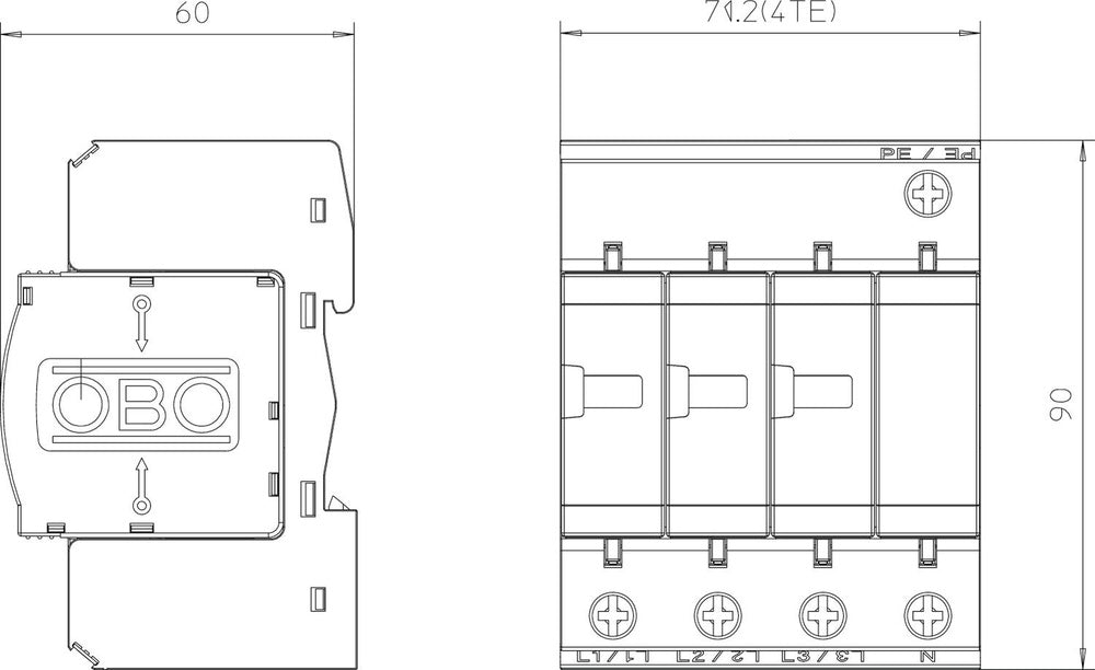 OBO V25 Mains Surge Protector - 5094463
