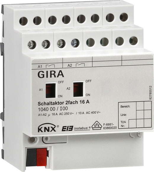 Gira KNX DIN-Rail Switching Actuator Bus System - 104000 | Tameson.com