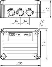 OBO T-Box Surface Mounted Box Wall/Ceiling - 2007533