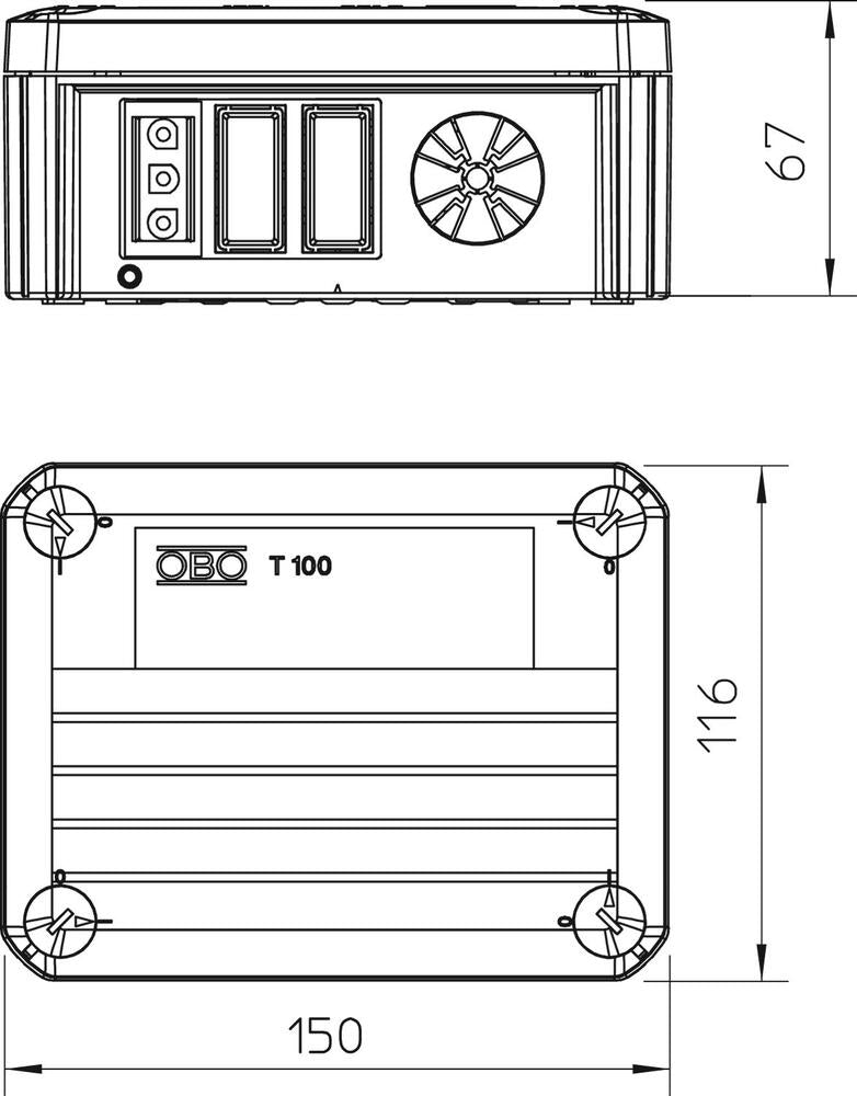 OBO T-Box Surface Mounted Box Wall/Ceiling - 2007809