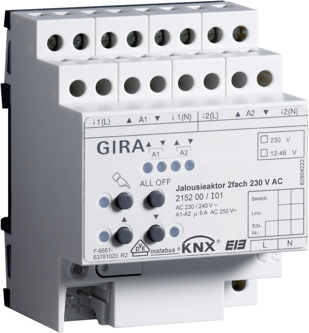 Gira KNX DIN-Rail Blind Actuator Bus System - 215200