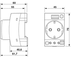 Phoenix Contact Wall Outlet Modular - 0804024