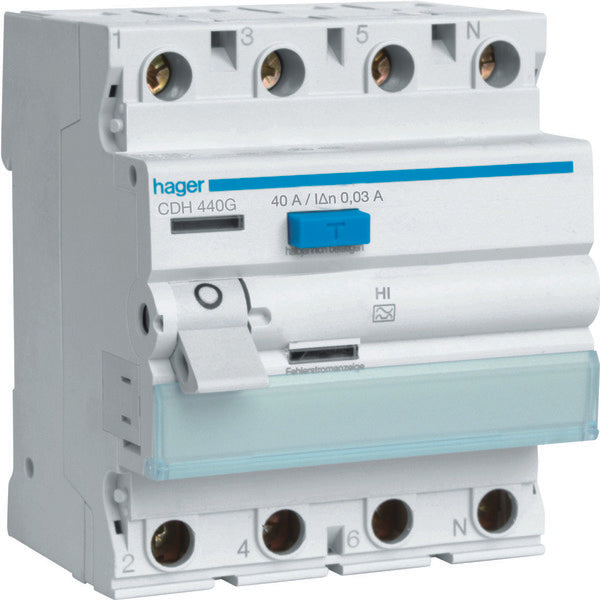 Hager High Immunity Residual Current Device - CDH440G