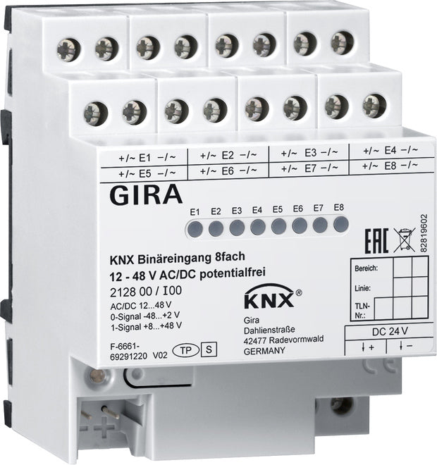 Gira KNX DIN-Rail binary Input Bus System - 212800 | Tameson.com