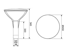 Opple LED Post Top Street Lighting Fixture - 543016006000