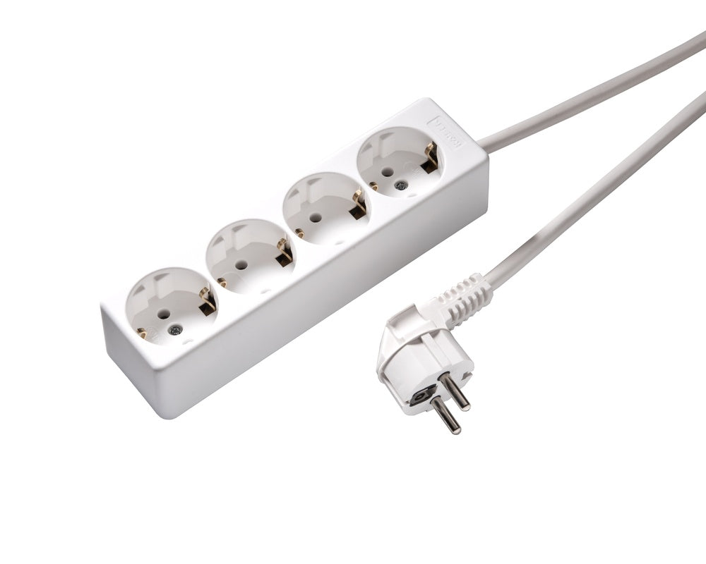 Martin Kaiser 4-Way Socket With Earth 3M Cable Arctic White - 541ZL3-15W/KWS