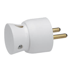 90 Degree White PVC Plug 2P+PA 16A/250V - 050416 [25 Pieces]