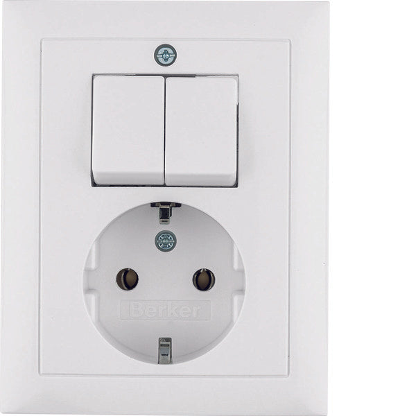 Hager Berker S.1 In-Wall Series Switch Socket Outlet Polar White Glossy - 6143558949