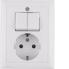 Hager Berker S.1 In-Wall Series Switch Socket Outlet Polar White Glossy - 6143558949