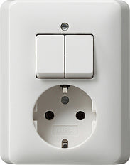 Gira Standard 55 Series Switch And Socket Combination Pure White - 017503