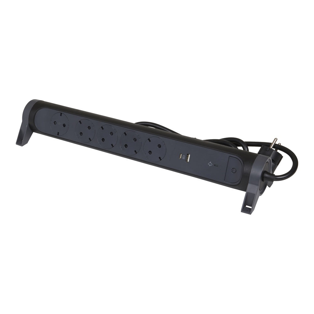 Legrand Mountable And Rotatable USB A+C 5X2P+A 1.5M Black - 694514 [5 Pieces]