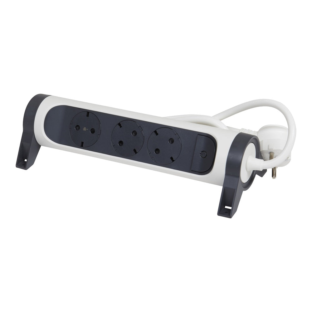 Legrand Premium Socket 3x2P+A 1.5M Cord Black-White - 694527 [5 Pieces]