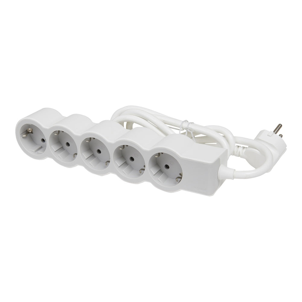 Legrand Standard Outlet 5x2P+A 1.5m Cord White-Grey - 694555 [10 Pieces]