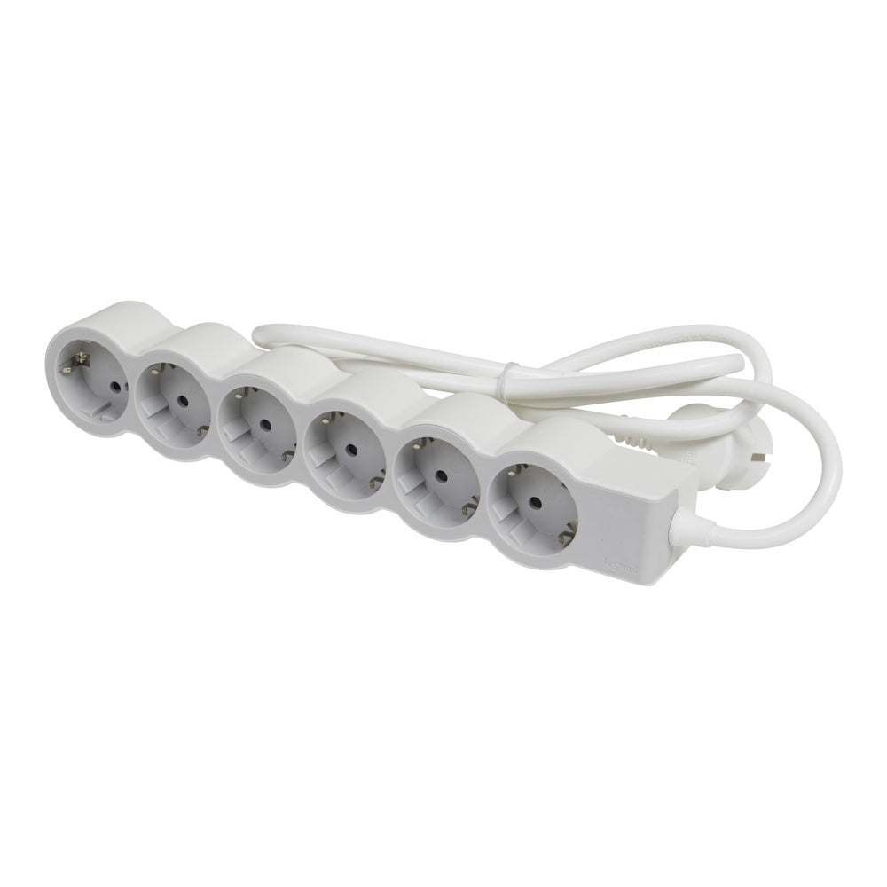 Legrand Standard Socket 6x2P+A 1.5m Cord - White-Grey - 694557 [10 Pieces]