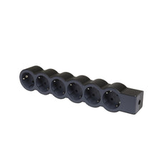 Legrand Standard Socket 6x2P+A Without Cord Black - 694580 [10 Pieces]