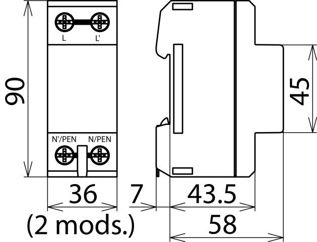 DEHNbloc 1 H 1-Pole 255V AC Lightning Current Arrester - 900222