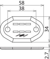Dehn Number Plate With Slot - 490100 [2 pieces]