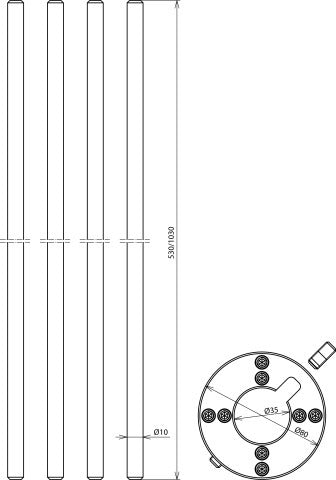 Dehn Fixing Set For Lateral Air Terminal Rods Al D10mm L - 819183